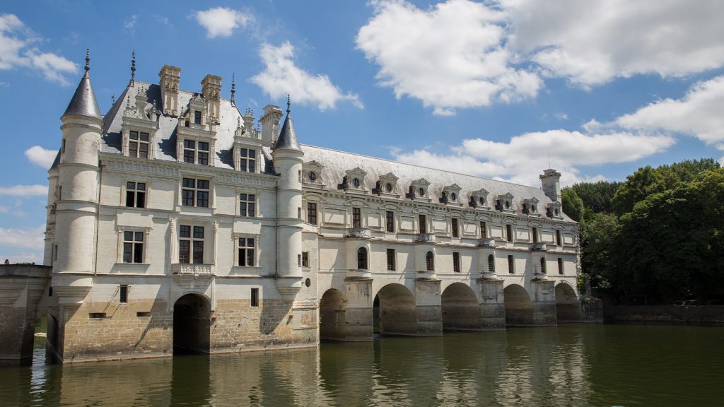 Chenonceau castle near loire valley in france