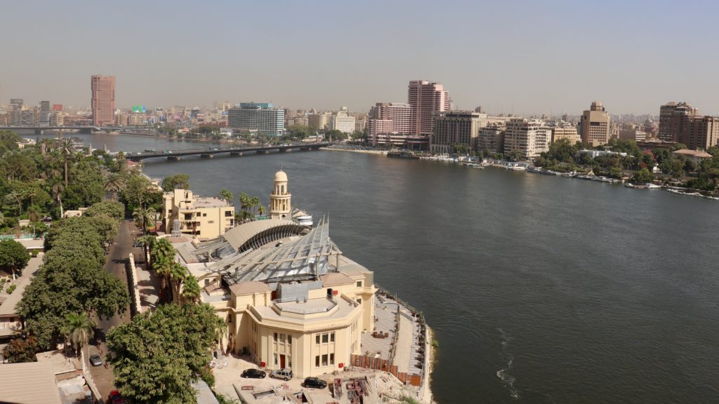 an image of Cairo city with the Nile River